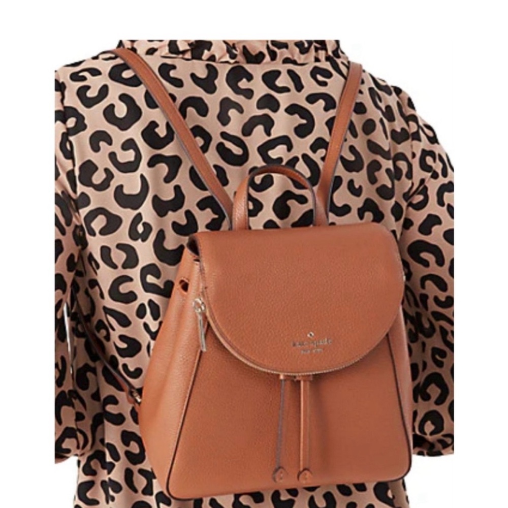 kate spade Pebble Leather Mini Backpack in Tan - Picture 3 of 9